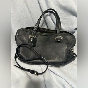 Coach Black Leather Bag with Strap EUC